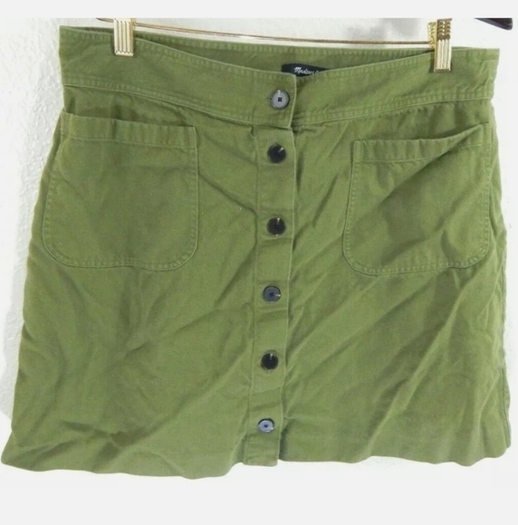 Madewell Station Button Front Mini Skirt - Picture 2 of 4
